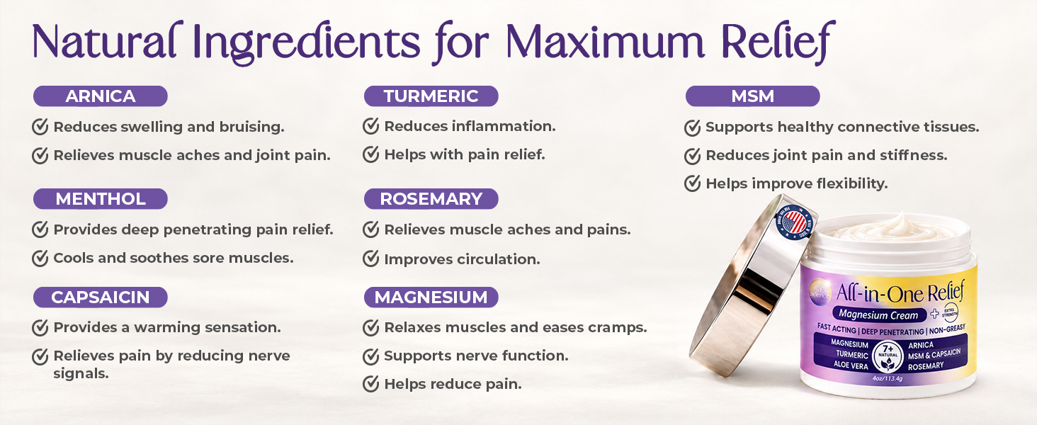 Magnesium pain relief cream