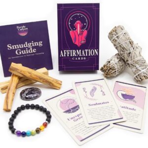 White Sage Smudge Kit & Affirmation Cards for Stress Relief