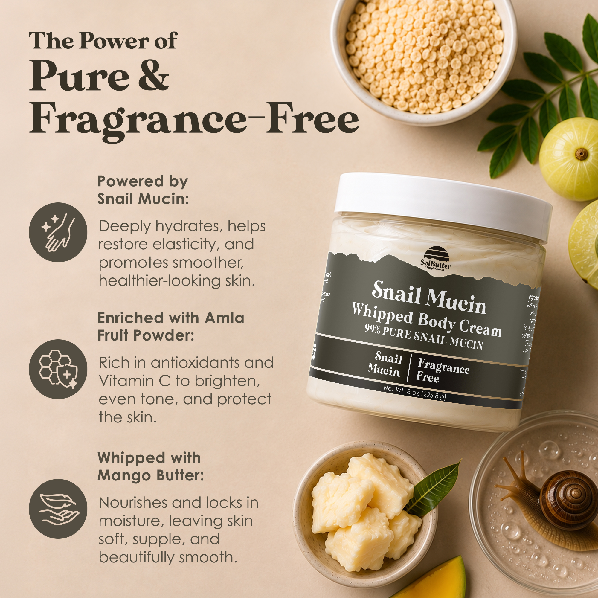 Purple Canyon Snail Mucin Whipped Body Butter 8 oz