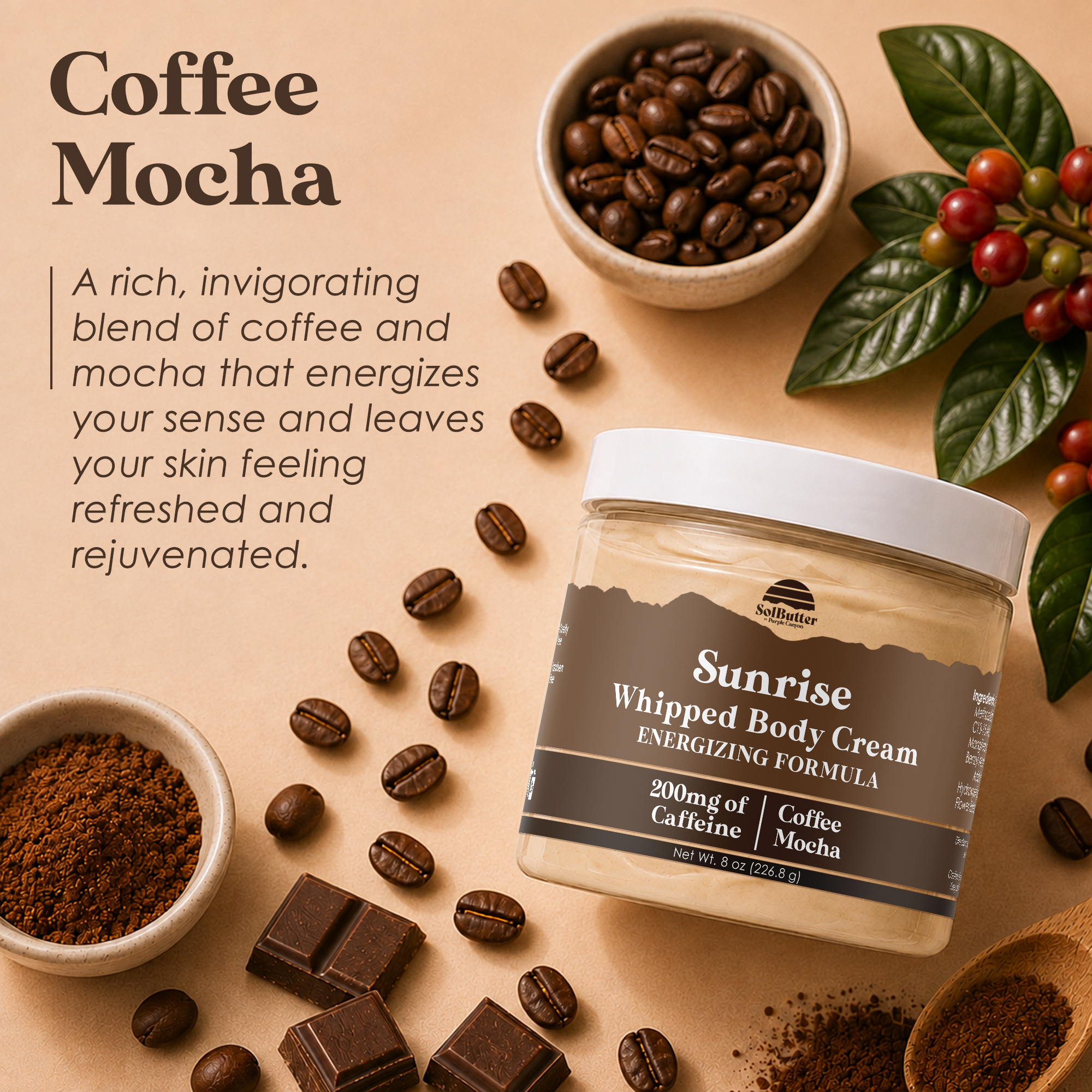 Purple Canyon Sunrise Coffee Mocha Whipped Body Butter 8 oz