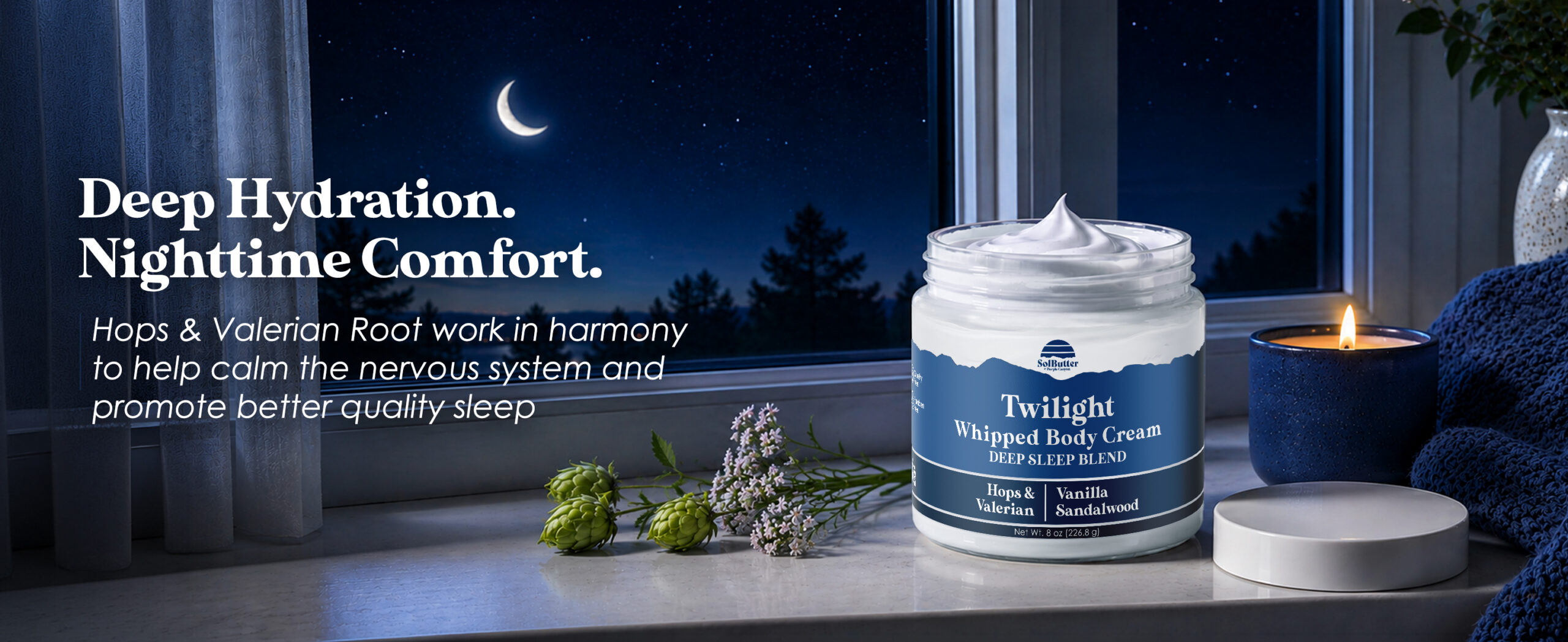 Purple Canyon Twilight Hops + Valerian Whipped Body Butter 8 oz