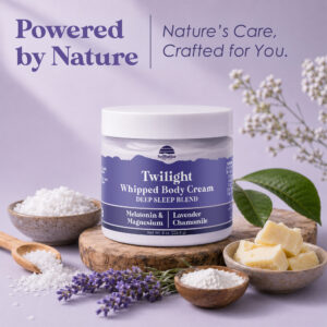 Twilight Whipped Body Butter: Lavender Chamomile - Magnesium + Melatonin - 8 oz