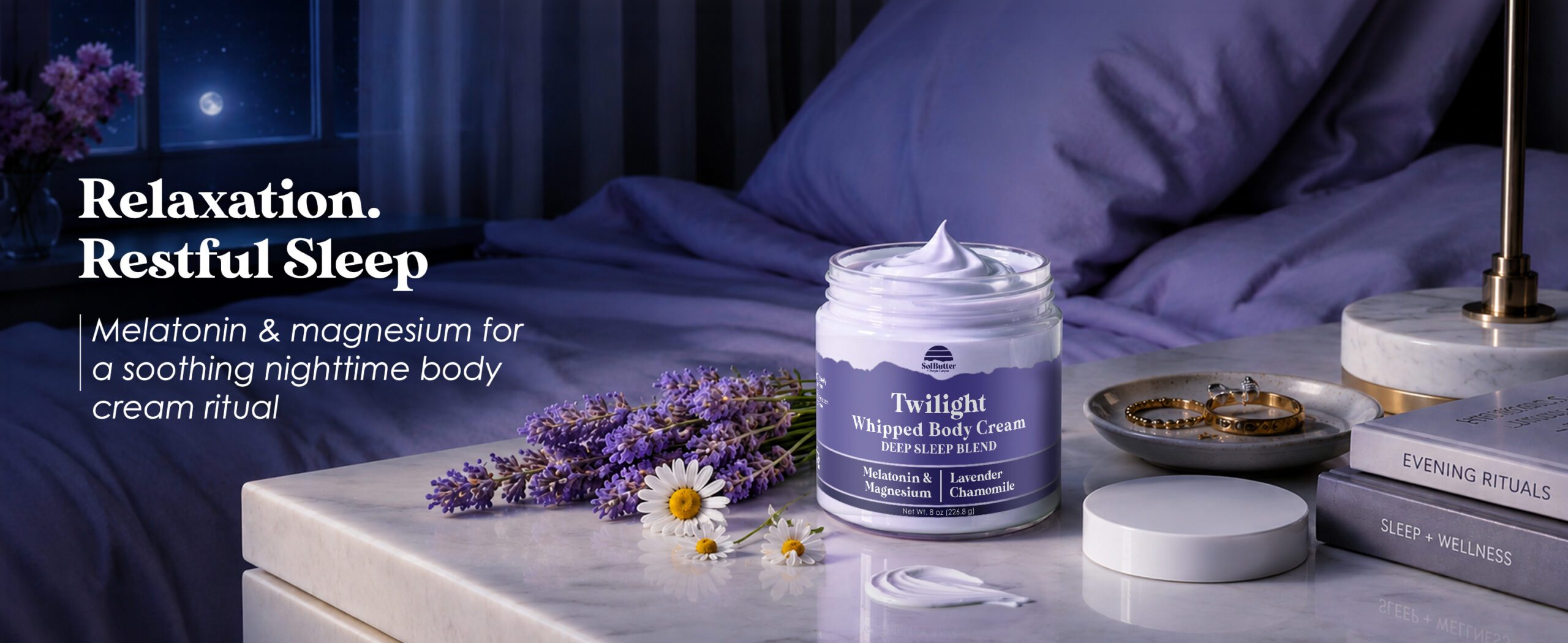 Purple Canyon Twilight Magnesium + Melatonin Whipped Body Butter 8 oz