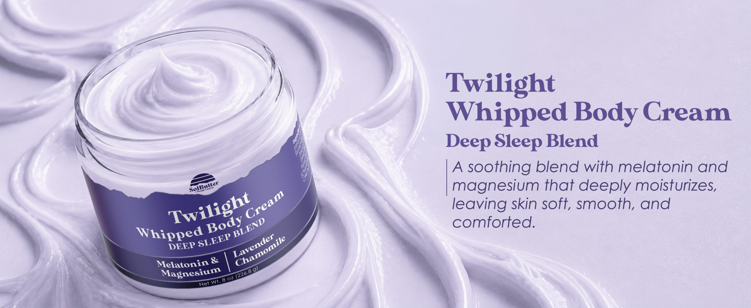 Purple Canyon Twilight Magnesium + Melatonin Whipped Body Butter 8 oz